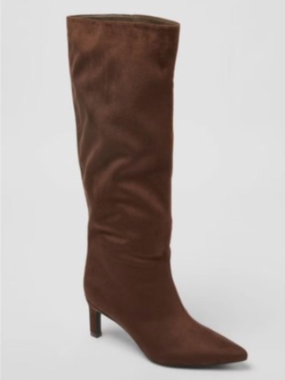 a new day Brown Knee-High Pointed Toe Heeled Boots